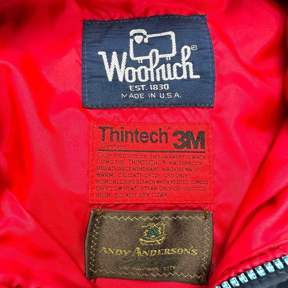 Vintage Woolrich Mens 3M Thintech Lined Bomber Jacket Size Large Navy Blue USA - Picture 4 of 14